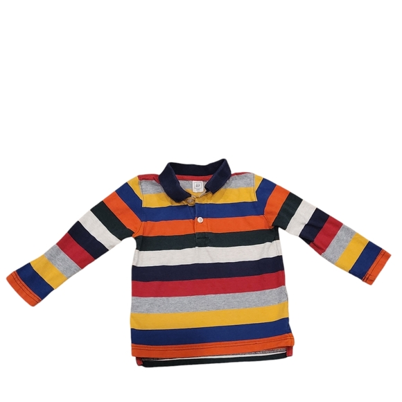 Baby GAP STRIPED RUGBY Long Sleeves 4 - Picture 1 of 3